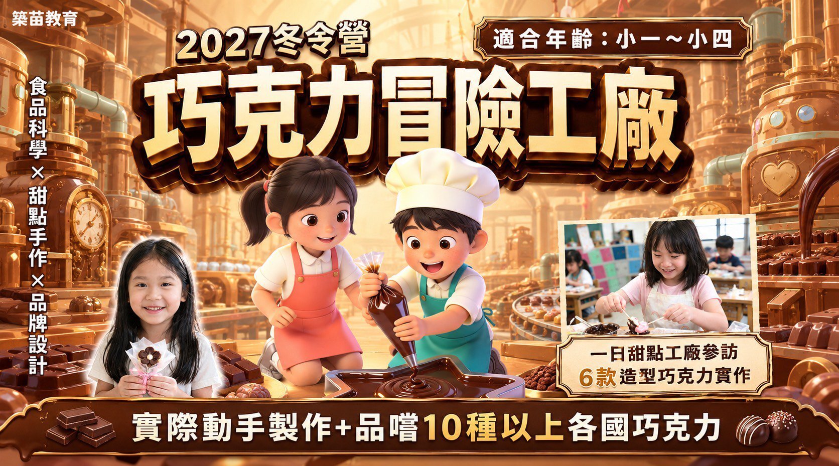 【7~12歲】巧克力冒險工廠三日冬令營