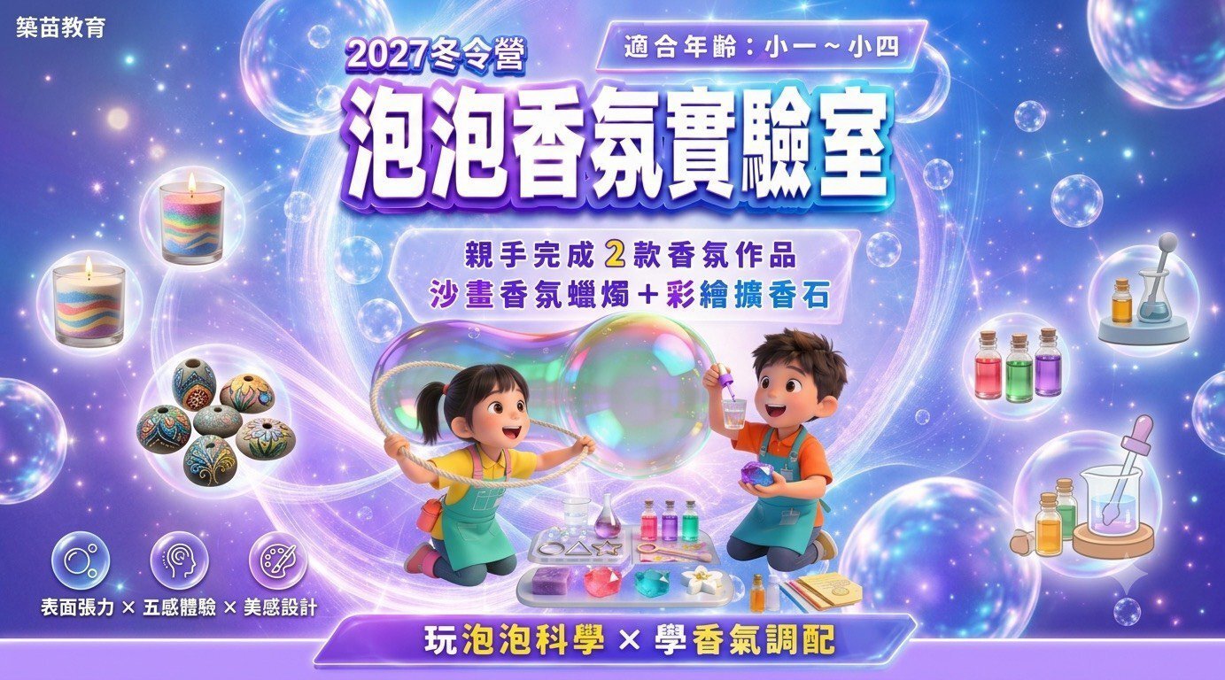 【7~12歲】泡泡香氛實驗室二日冬令營